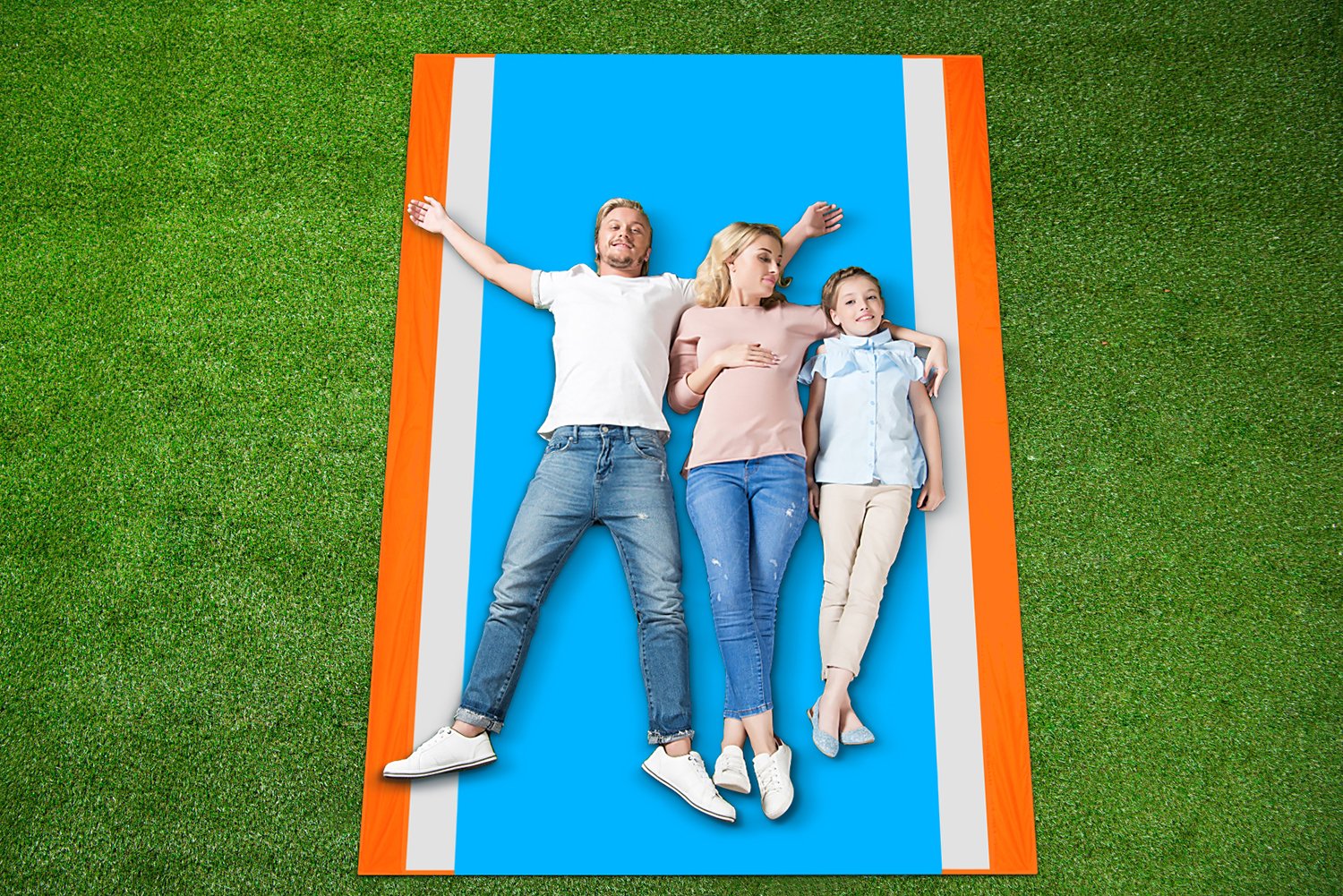 OUSPT Outdoor Beach Blanket, Waterproof Ground Cover, Compact Lightweight Pocket Blanket, Sand Proof Picnic Mat for Travel, Hiking, Camping - Oversize Picnic Blanket