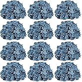 DIYDOFUN Hydrangea Flower Balls for Centerpieces - 12 PCS Artificial Floral Arrangement with Base, 8 Inch Diameter Fake Silk Kissing Ball for Wedding Table Home Party Decor - Dusty Blue