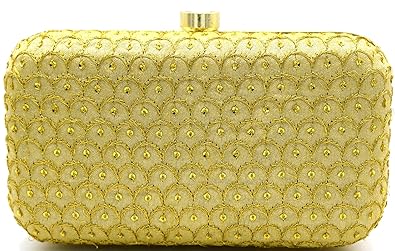 Tooba Handicraft Party Wear Hand Embroidered Box Clutch Bag Purse For Bridal, Casual, Party, Wedding