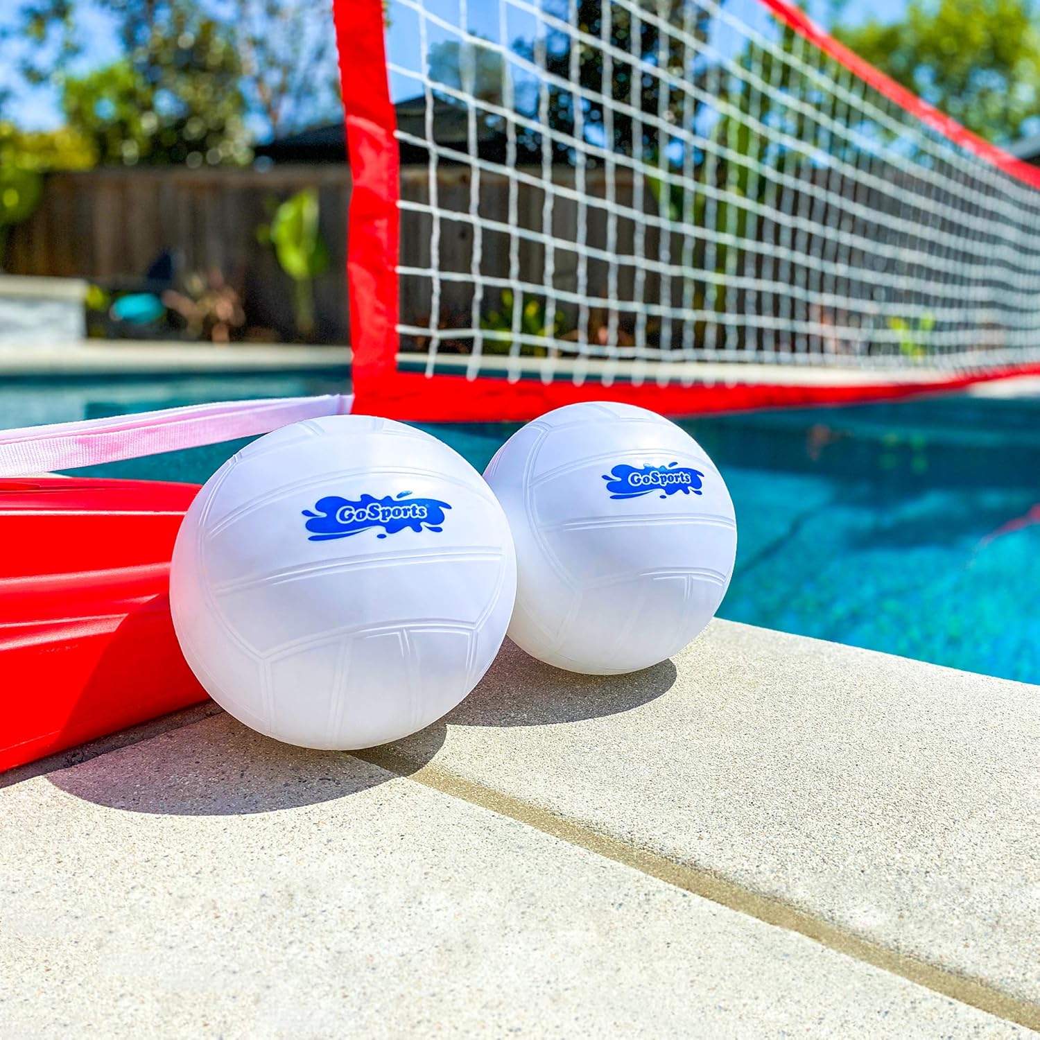 GoSports Splash Net PRO Pool Volleyball Net Includes 2 Water Volleyballs and Pump, Red : Sports & Outdoors