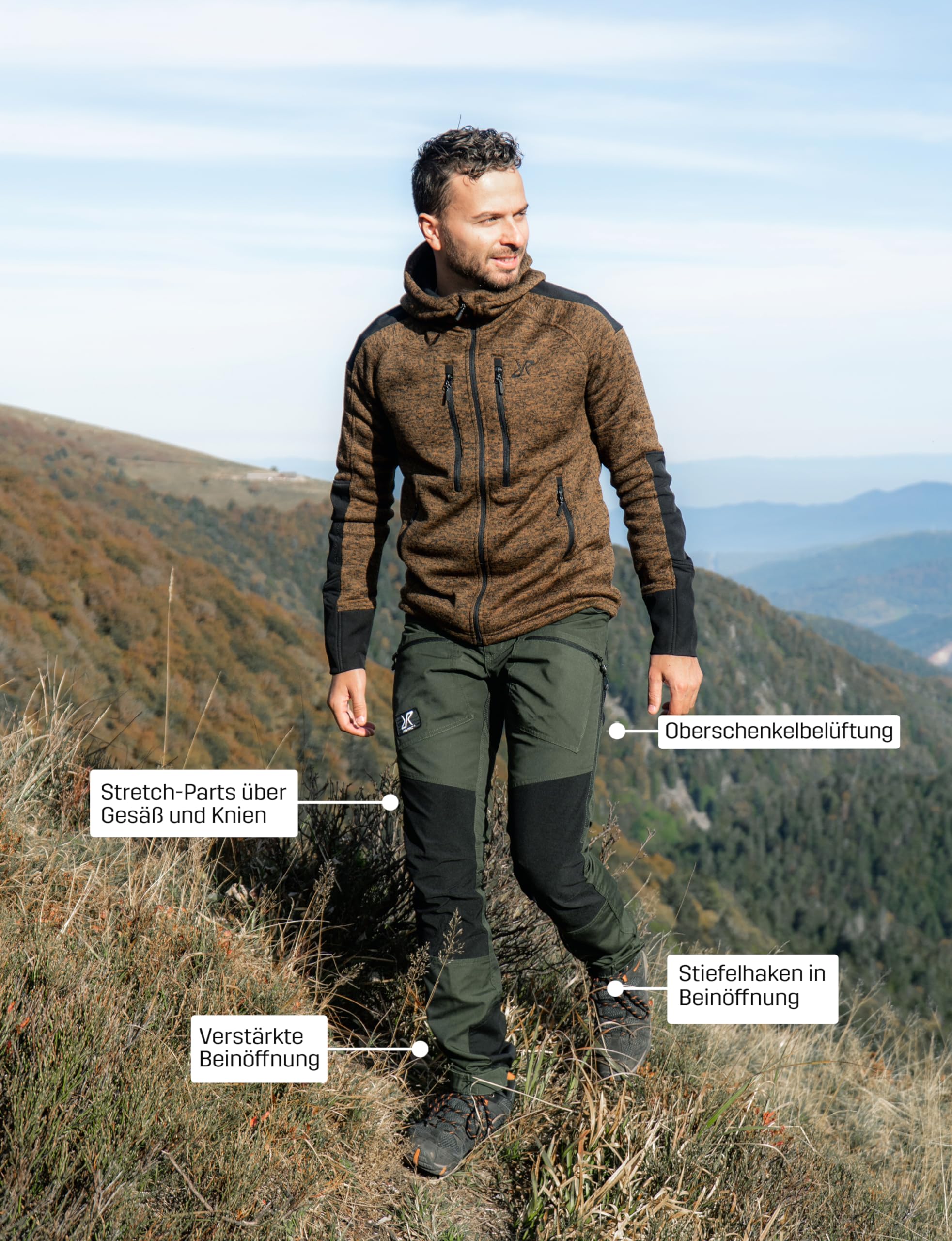 RevolutionRace Herren Nordwand Pro Pants, Hose zum Wandern und für viele Outdoor-Aktivitäten, Forest Green, XS 6