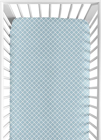 blue toile crib sheet