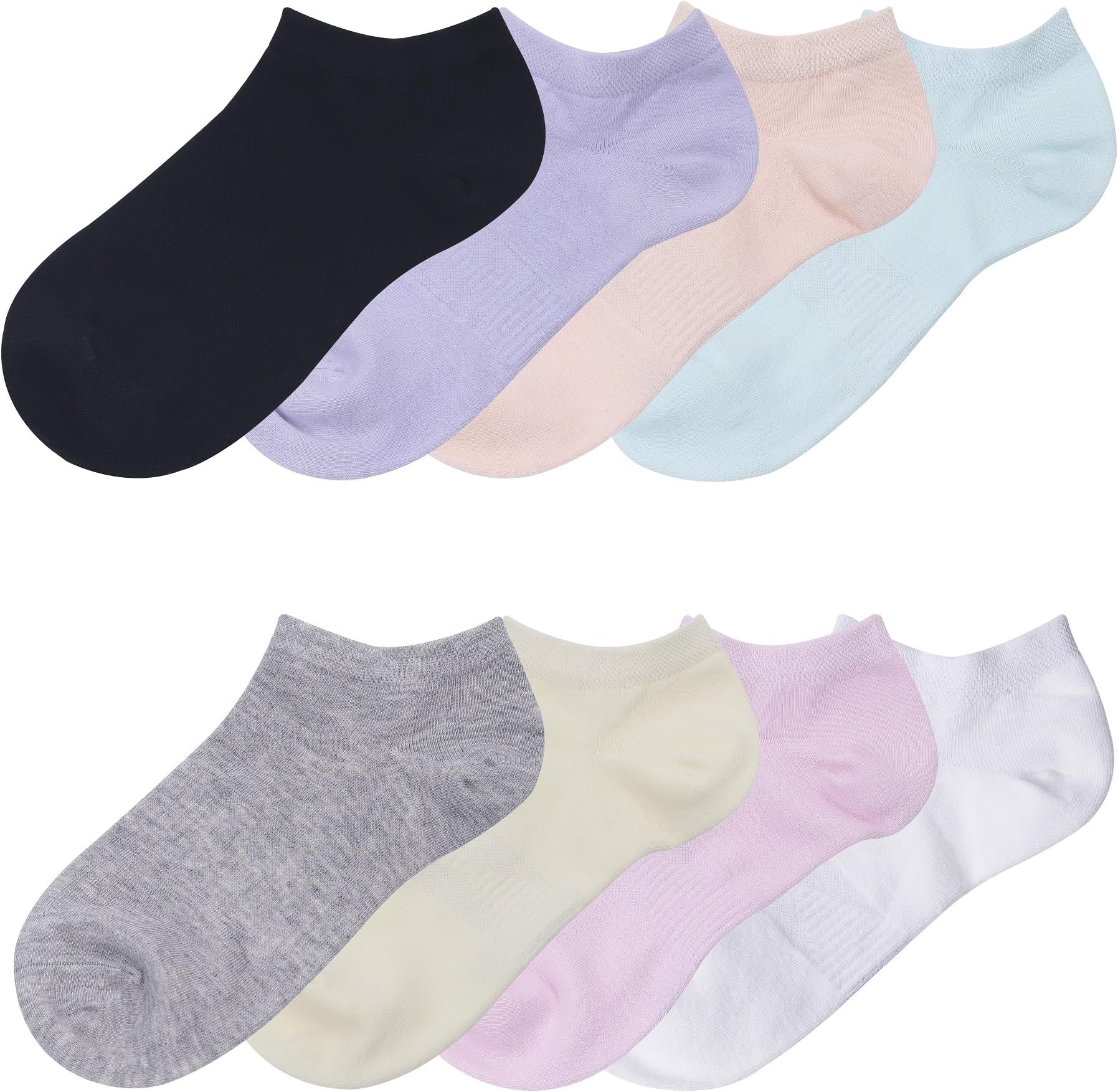 8 Pairs Liner Ankle Socks Men Women Male Female Ladies,Cotton Rich Breathable Comfortable Durable Sports Socks