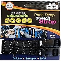 ROK Straps ROK-10358 Black/Reflective 12" - 42" Pack Adjustable Stretch Strap