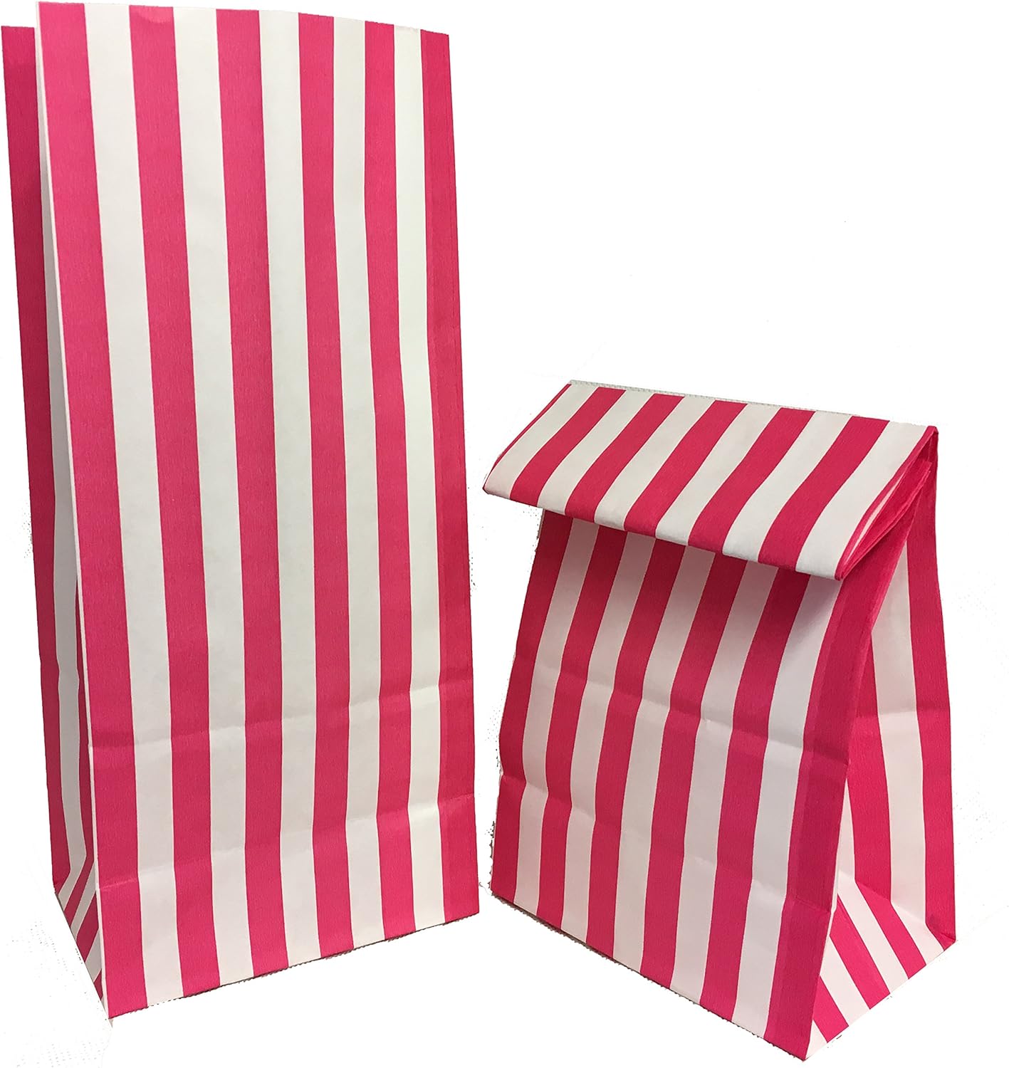 Pink Stripe Pick n Mix Bags 100 + 75 x 230mm 60gsm from Sun Packaging