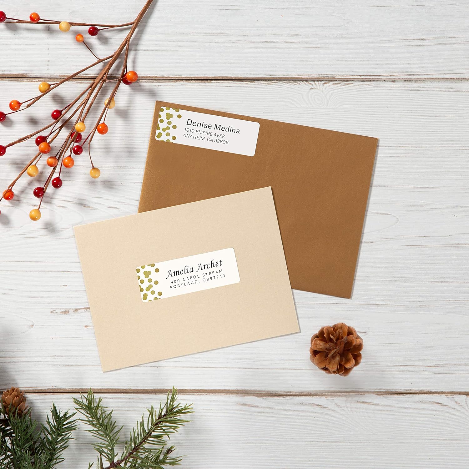 Avery Easy Peel Address Labels, 1" x 2-5/8", Gold Confetti Design, 300 Labels (6539) : Office Products