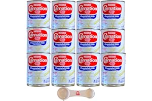Carnation Evaporated Milk 12 fl oz, 12-Count with a Sophley Measuring Spoon