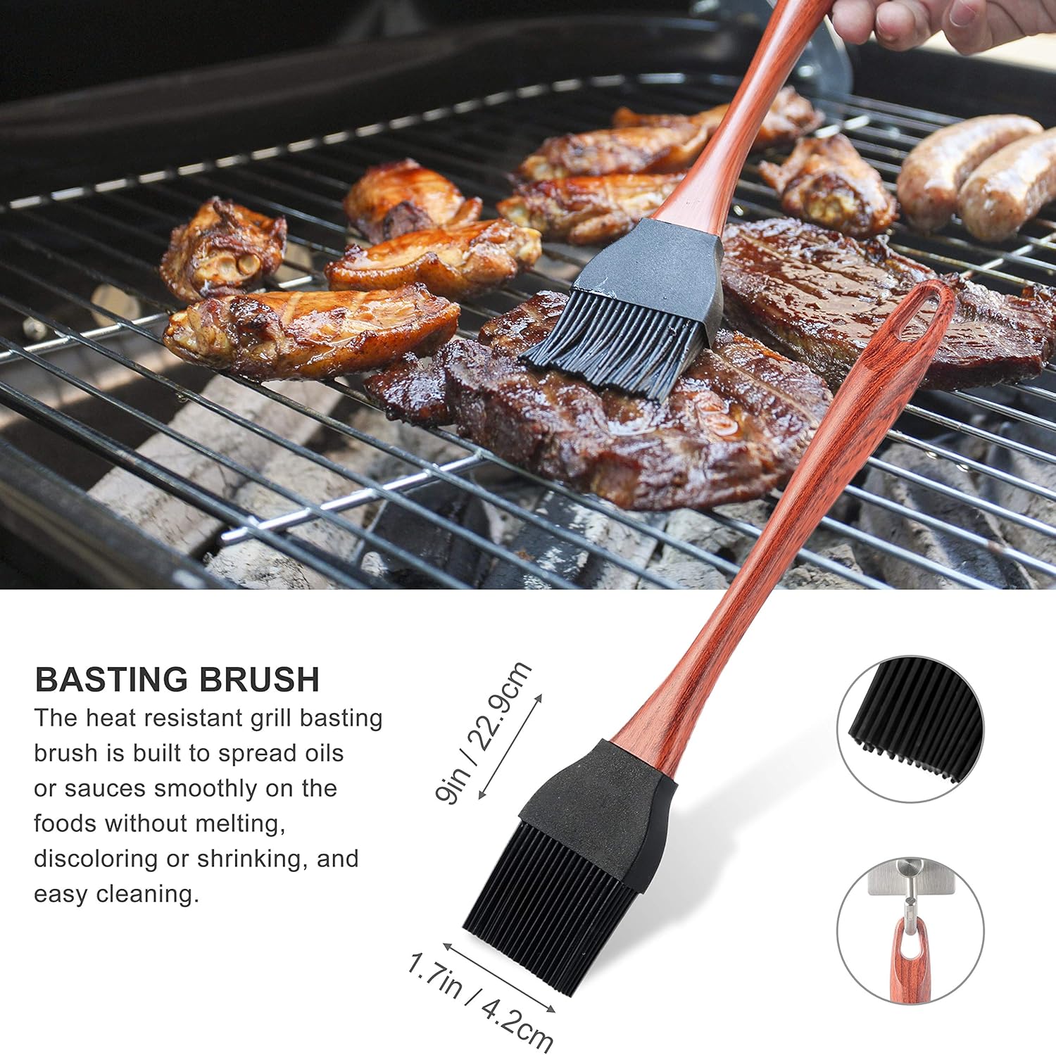 grilljoy 30PCS BBQ Grill Tools Set with Thermometer and Meat Injector. Extra Thick Stainless Steel Spatula, Fork& Tongs - Complete Grilling Accessories in Portable Bag - Perfect Grill Set Gift. : Garden & Outdoor