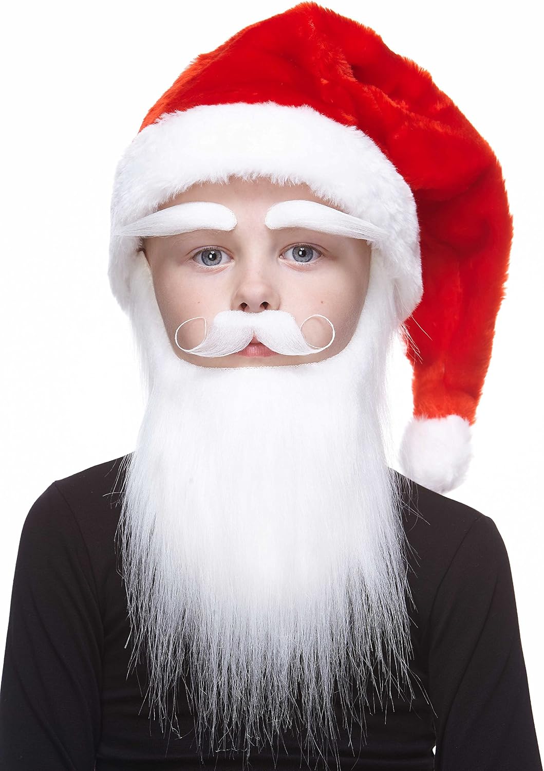 Mustaches Self Adhesive, Novelty, Small Medieval King Fake Beard with Fake Mustache and Fake Eyebrows, White Color - Image 4