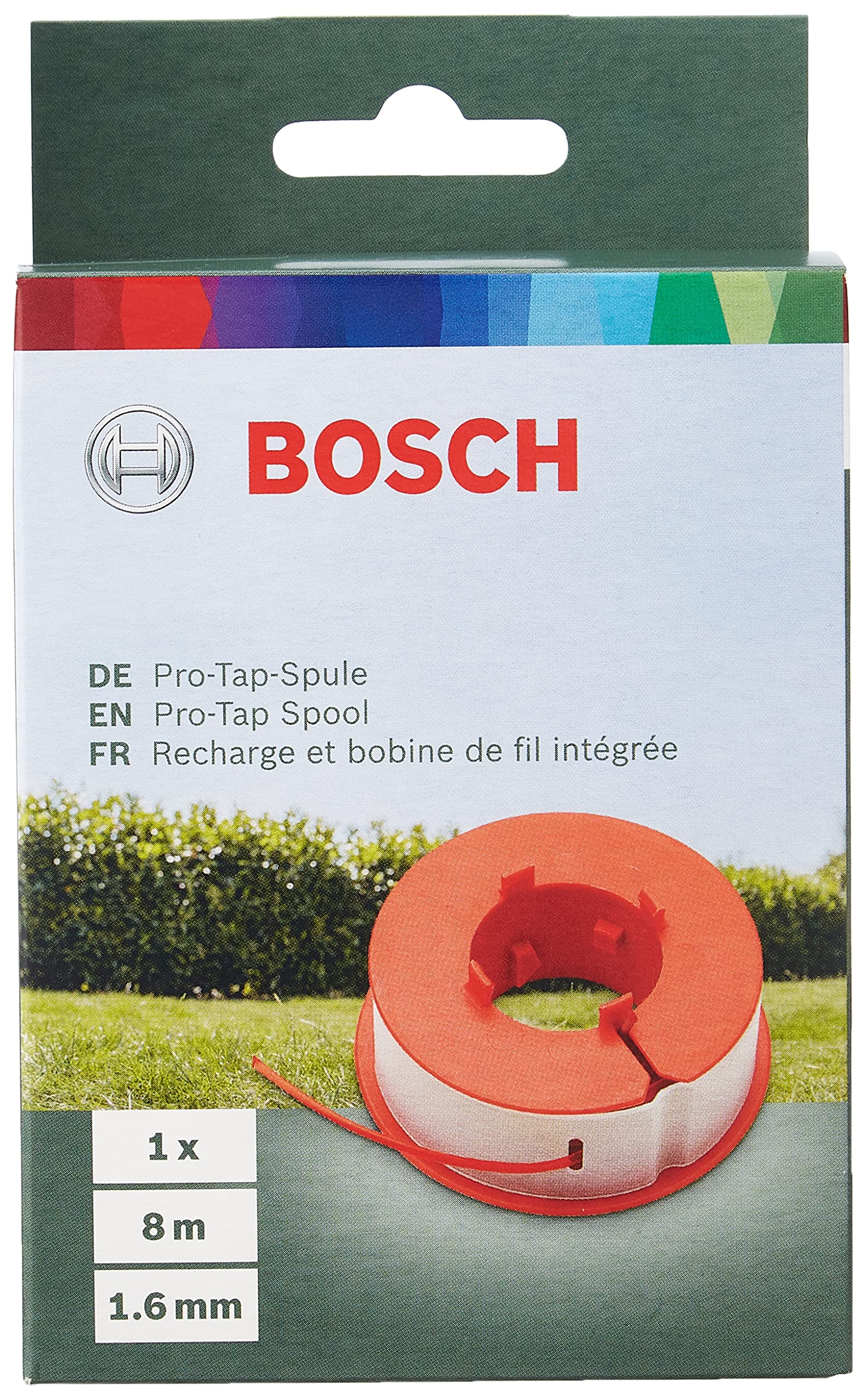 Bosch Home and Garden F016800175 Replacement 8 m x 1.6 mm Pro Tap Spool for Easy Trim and Combi Trim Models, Black