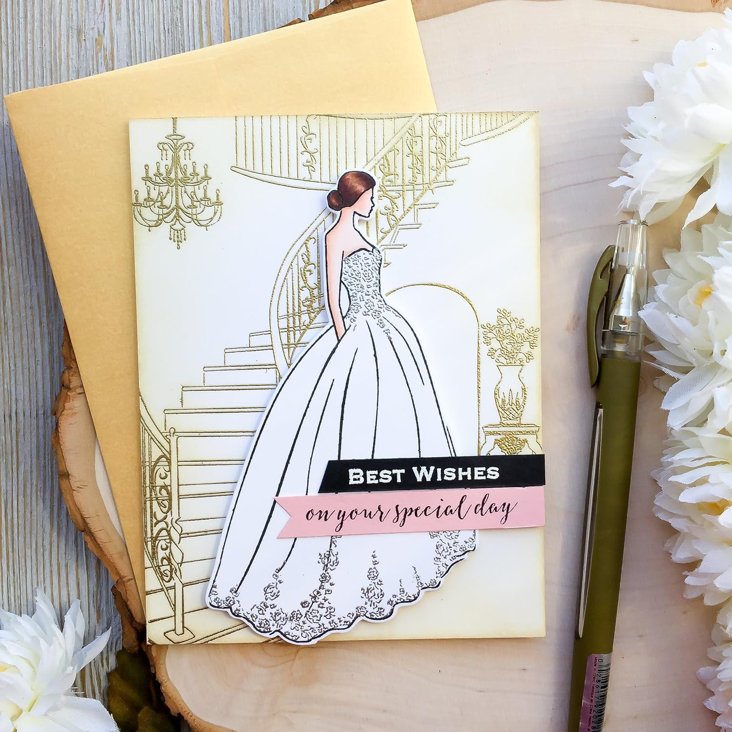 Handmade Bridal Shower Card, Wedding Dress, Wedding Card