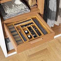 Pipishell Bamboo Silverware Organizer, Expandable