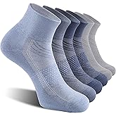 CS CELERSPORT 6 Pack Men's Ankle Socks with Cushion, Sport Athletic Running Socks