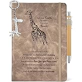 Giraffe Lover Gifts, Giraffe Journal 200 Pages Engraved Notebook A5 Lined with Pen, Giraffe Novelty Gift, Thoughtful Giraffe Themed Gift for Women Girl Birthday Graduation, Giraffe Thank You Gift