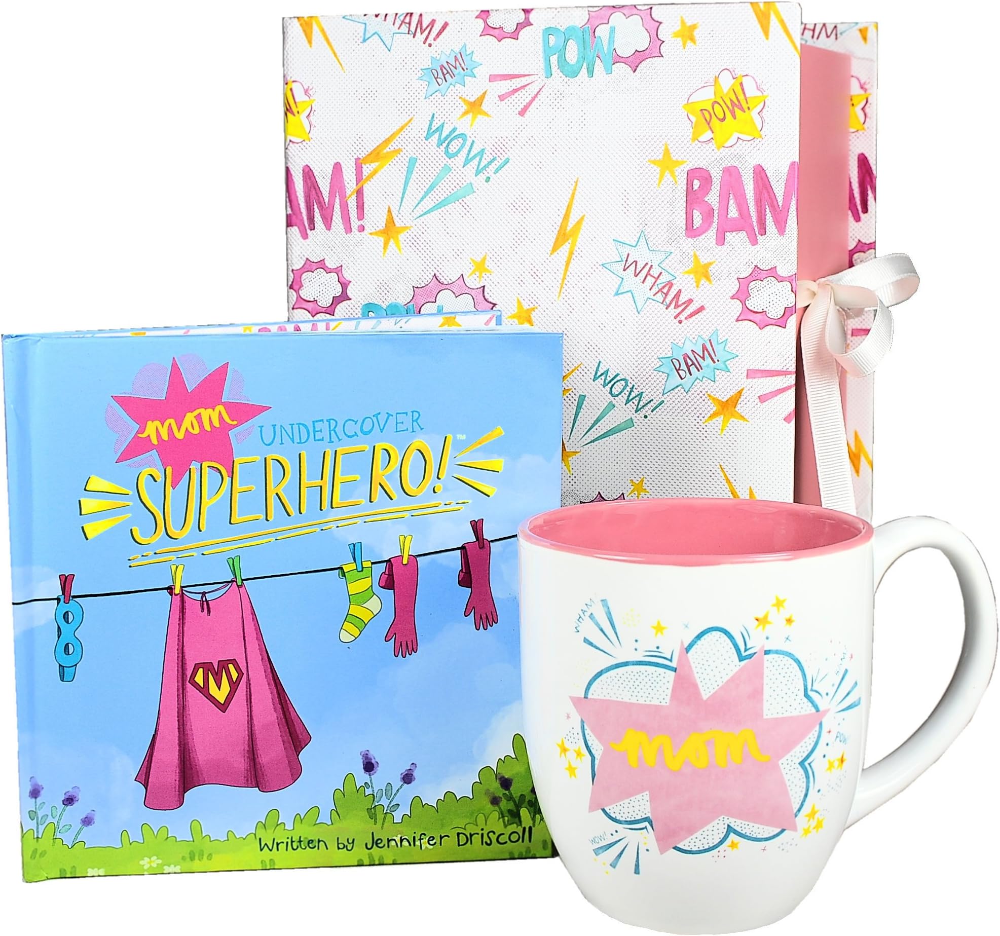 Mom Gift Set -"Undercover Superhero" Book and Coffee Mug in Keepsake Box. Perfect Gift for Mothers from Son, Daughter or Kids for Birthdays, Christmas, Mother's Day