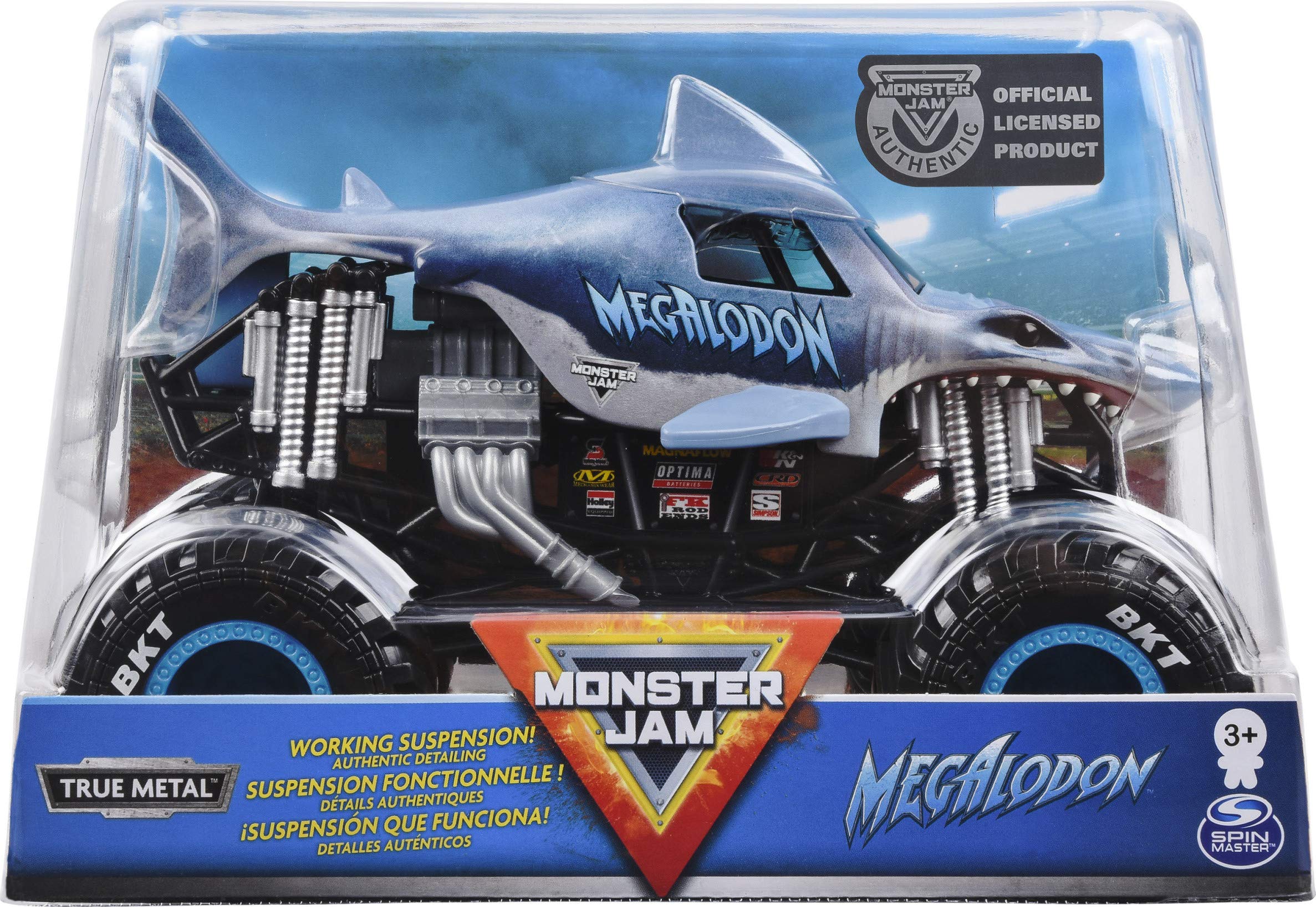 Monster Jam Official Megalodon Monster Truck, Die-Cast Vehicle, 1:24 Scale
