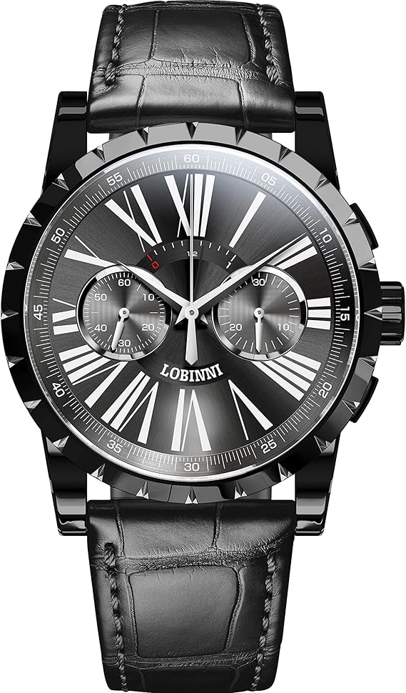 Amazon メンズ 腕時計 手巻き時計おしゃれ Lobinni 紳士高級 ブランド 50m 防水機械式男性用腕時計watch For Men コルノグラフ l 時計 メンズ P2 メンズ腕時計 腕時計 通販