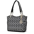 MKF Collection Signature Tote Bag for Women, Shoulder bag Vegan Leather Top-Handle Handbag Purse