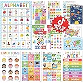 BEAWART 18 Laminated Educational Posters For Toddlers, Preschool Posters for Classroom, Kindergarten Wall Decor, PreK Learnin