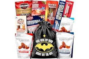 Beef Jerky & Nuts Gift Basket for Men – Premium Jerky Variety Pack & Gourmet Nuts – Christmas Gifts for Men, Valentine’s Day Gifts for Him, Birthday & Care Package by CraveKraft