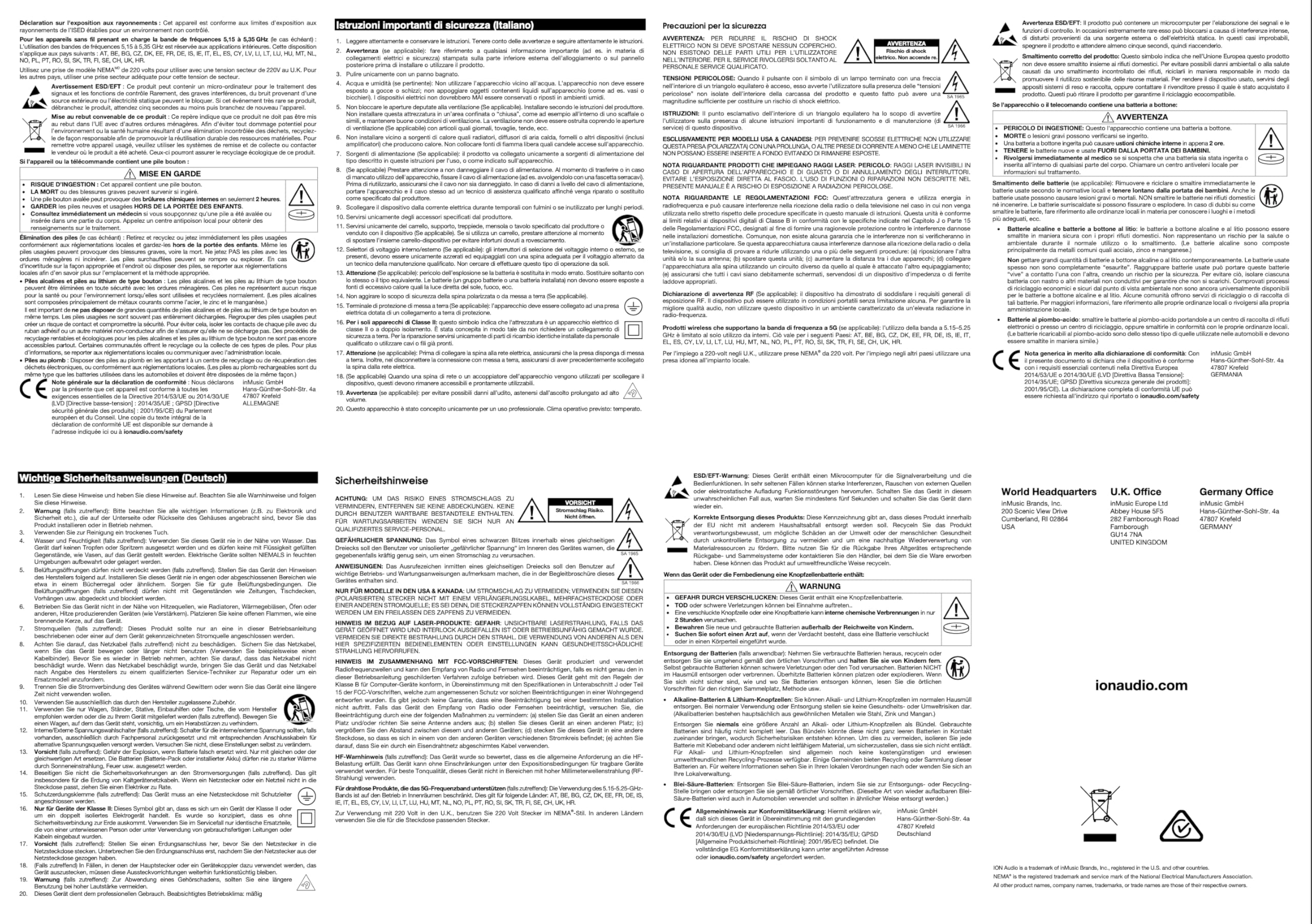 Ion Audio Bright Max Indoor/Outdoor 360 Degree Bluetooth Speaker