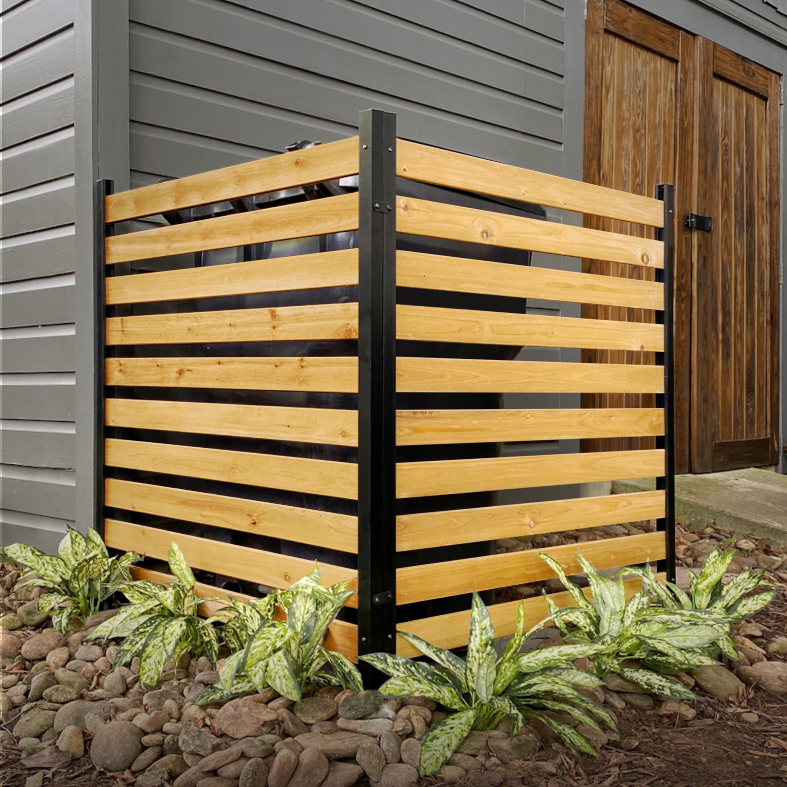 42in H x 38in W (2 Panels) No Dig Enclo Charleston Cedar Wood Privacy Screen, Ideal Outdoor Privacy Wall, Pool Equipment Enclosure, Trash Can Enclosures, Air Conditioner Fence, EC18009 Image