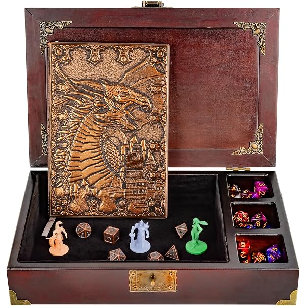 Wooden Dice Box For Dungeons & Dragons - Small Maple Wood Case Holds Dice Sets & Miniatures, Portable For RPG Games