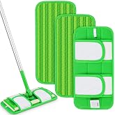 Papclean 3 Pack Reusable Mop Pads Refills Compatible with Swiffer Sweeper | Dry Sweep &amp; Wet Mop, Washable Cloth 100 Times, Pick Dirt, Dust &amp; Pet Hair for Hardwood, Tile, Laminate, Kitchen, Bathroom