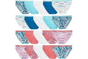 Fruit of the Loom Girls' Cotton Bikini Underwear Multipacks