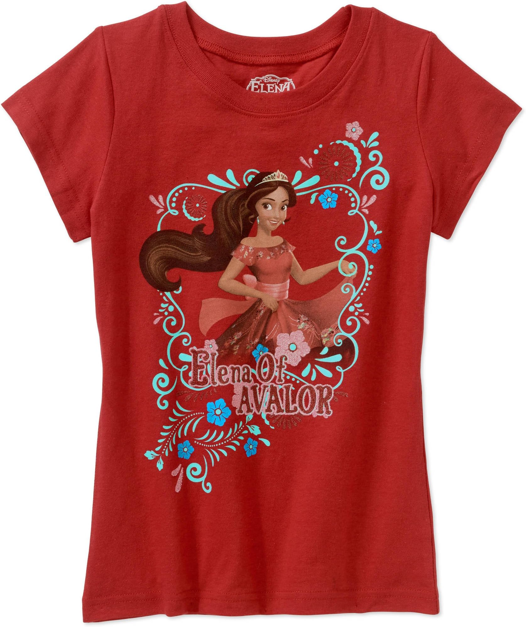 Disney Princess Girls' Licensed Elena Filagree Short Sleeve Graphic T-Shirt (14/16)
