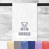 Shape28 Personalized Bath XL Cotton Towel with Custom Name and Animal Embroidery - Soft, Absorbent, Fun Bathroom Accessory Goft for Kids, and New Parents (54"x27")