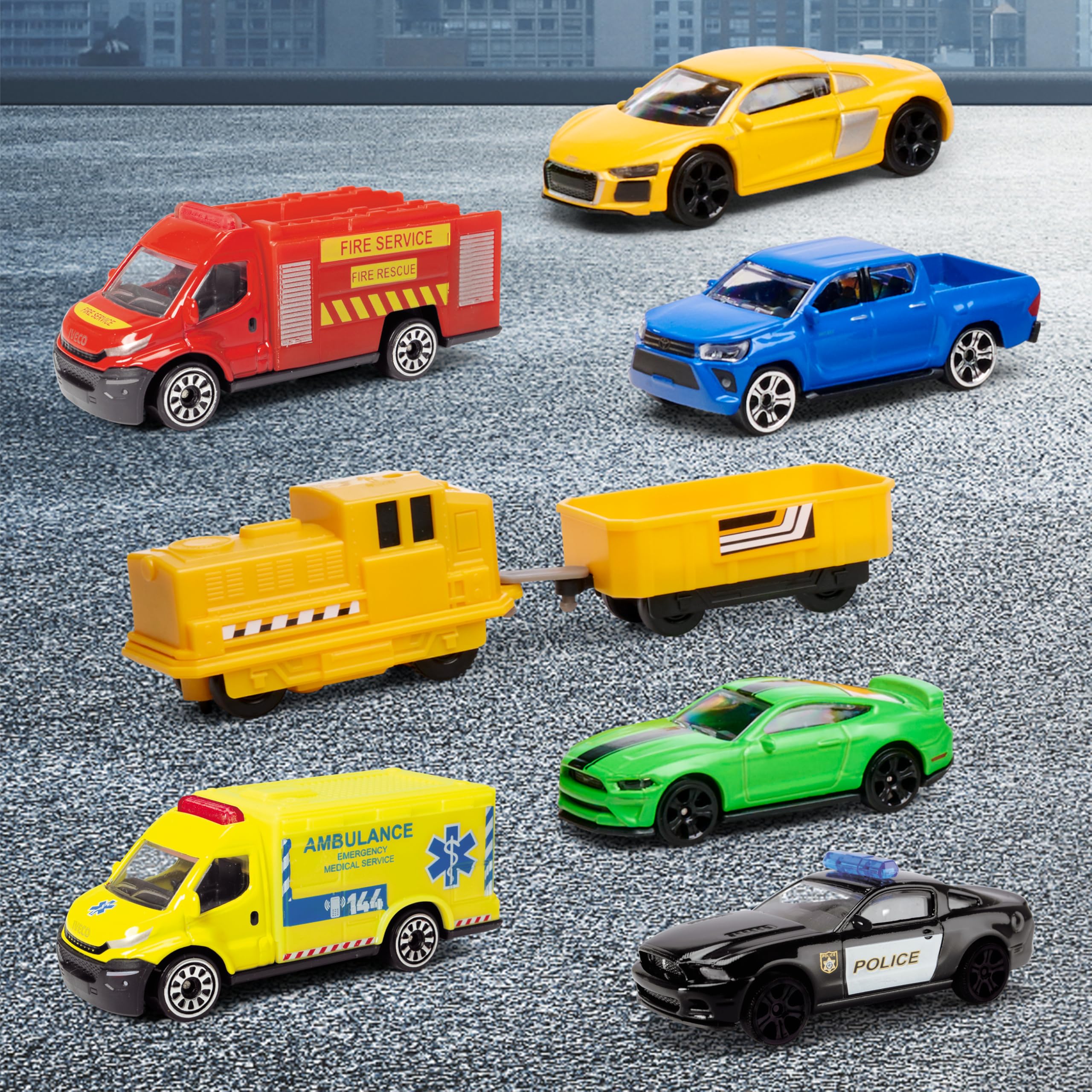 DICKIE TOYS: Majorette Super City Garage Playset with 6 Die-Cast Cars, Parking Building Play World on Seven Floors, 6 Light and Sound Effect Systems, For Ages 3 and up , 128 x 78 x 73 cm