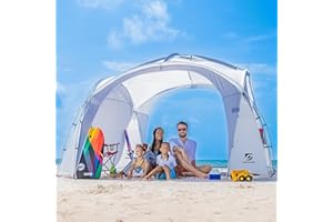 UNICAMPER 12x12ft Beach Tent Sun Shelter | Perfect for Beach Camping or Backyard Fun | Lightweight Beach Shade Design Provides Easy Setup & UPF50+ Protection | Your Family's Perfect Beach Canopy Tent