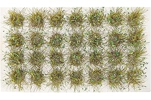 NUSITOU 28pcs Green Leaf Grass Tuft Model Kit for Train Scenery DIY Micro Landscaping Terrain Accessories