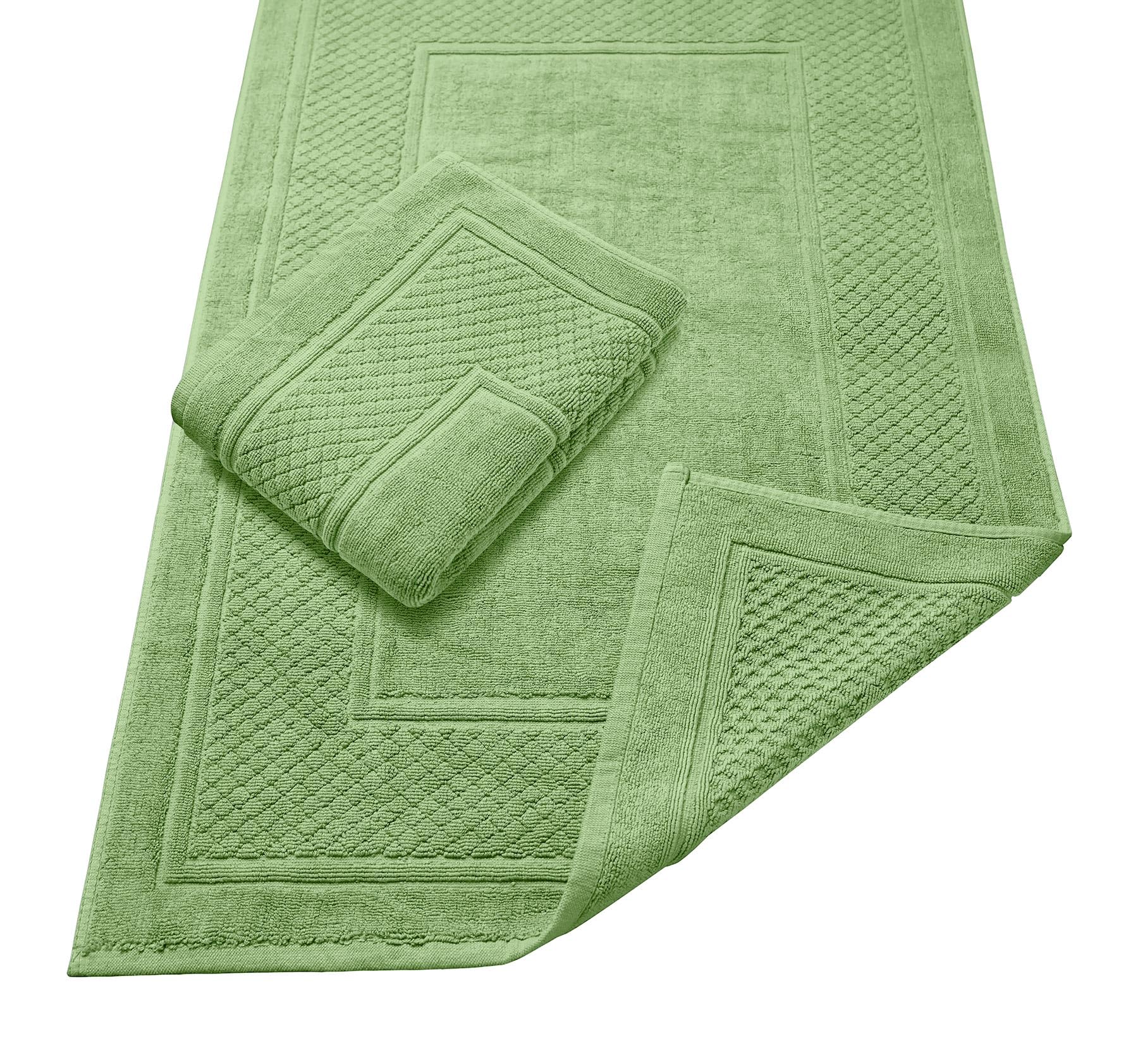 Photo 1 of Avalon Towels Sage Green Bath Mat - 100% Cotton Set of 2 Absorbent Bathmat - Bathroom Mats Quick Dry Bath Mats for Bathrooms (22x34 Inches)