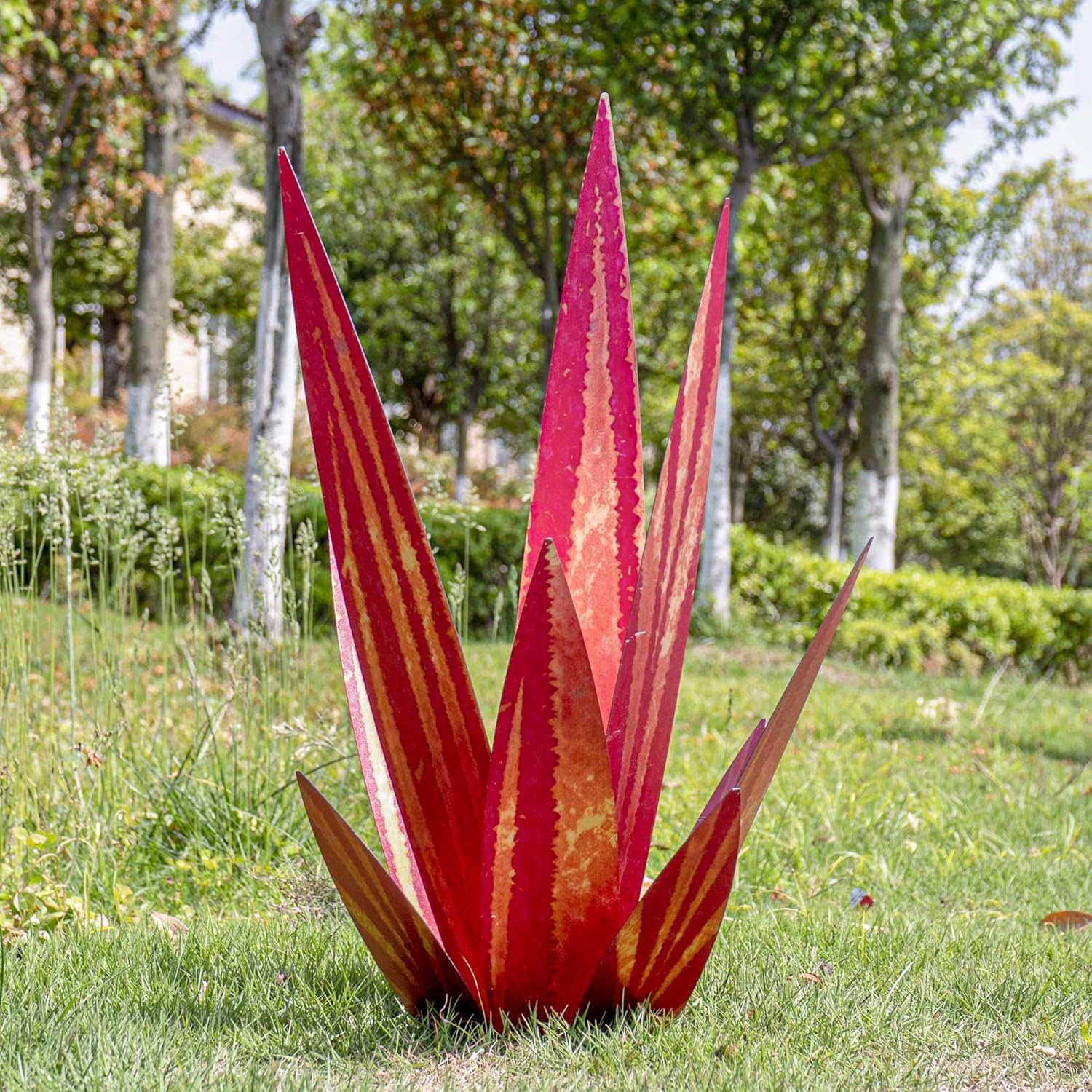 Tequila Rustic Sculpture Lawn Outdoor Plant Metal Garden Yard Art Decorations Clearance, Metal Hand Painted Agave DIY Easter Yard Home Ornaments for Outside Figurines Patio Landscape Stake