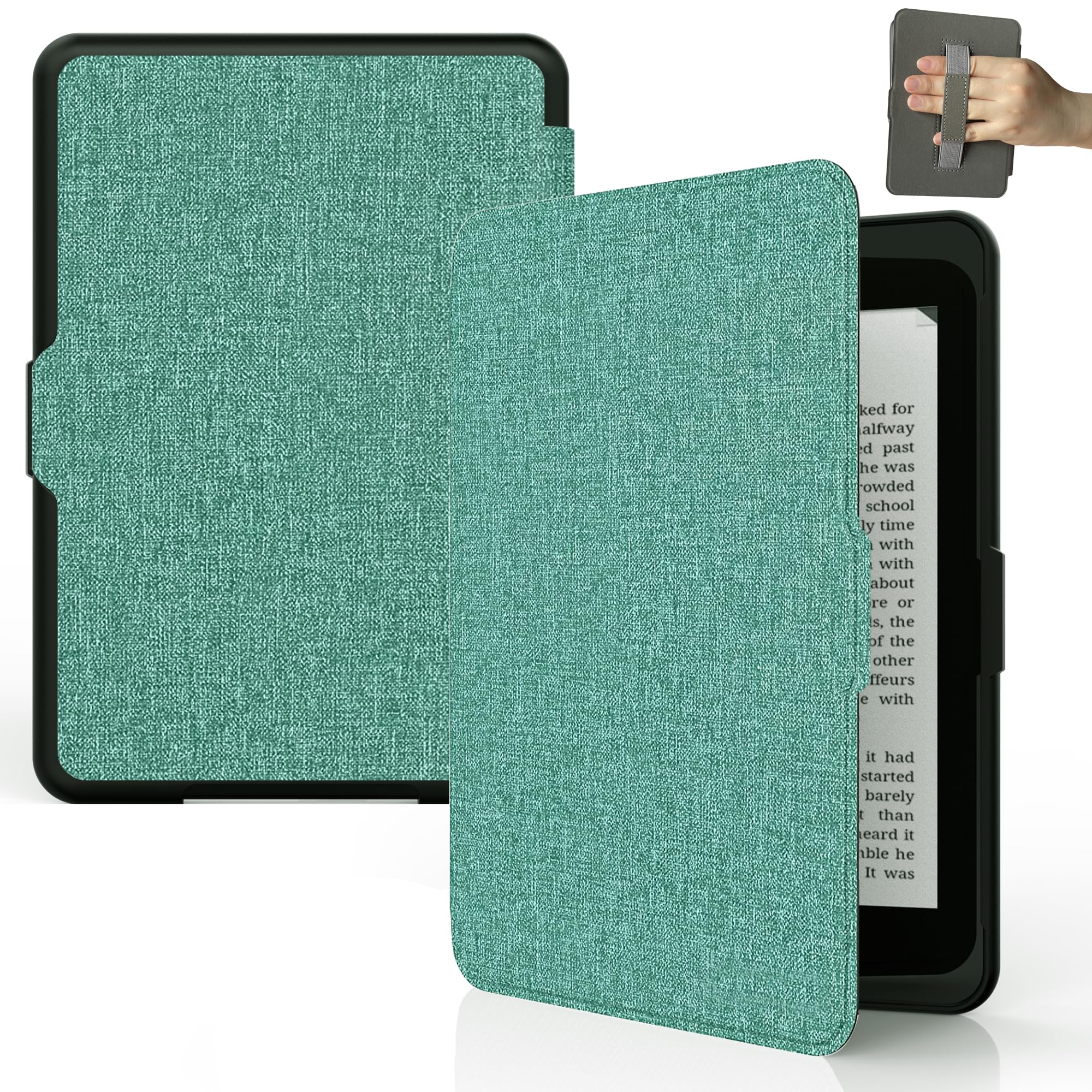 SCSVPN Case for 6'' All-New Kindle (11th Generation 2022 Release, Model C2V2L3 - Not Fit Paperwhite or Oasis), Ultra Thin and Lighteweight Smart Shell Cover with Hand Strap - Auto Sleep/Wake, Green