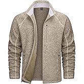 TACVASEN Men's Fleece Jackets Full Zip Up Lightweight Jacket Casual Stylish with Pockets for Outdoor Office