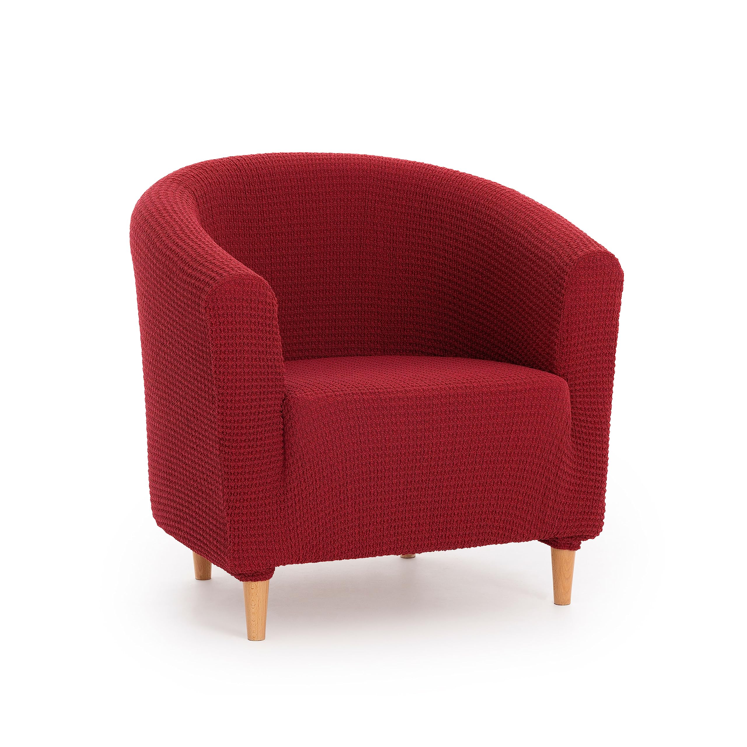 Maxicovers | Multi-Elastic Armchair Cover Belfast Red – 1 Seater Sofa Cover for Convertible Armchair – Elastic Armchair Cover with 3 Sponges for a More Precise Fit – Armchair or Armchair Cover