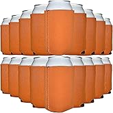 TahoeBay Neoprene Can Cooler Sleeves (25-Pack) Bulk Blank Sublimation Blanks for Vinyl Regular Size Plain Beer Coolers for Soda Cans & Bottles Black, White, Solid Color Set (Texas Orange)