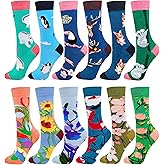 Fasefunn Colorful Socks for women Fun Funny Funky Animal Marvel Pattern Sock Calf Pack, Premium Cotton, Size 6-11