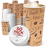 Shop Square 20 oz Paper Travel Mug (50 Pack) - Eco