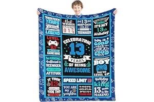 INXENG 13 Year Old Boy Gifts, Birthday Gifts for 13 Year Old Boys, 13th Boy Birthday Gifts Ideas, 13 Years Old Kids Blankets, Teens 60 x 80 Inch Throw Blanket, 13 Birthday Decorations for Boys