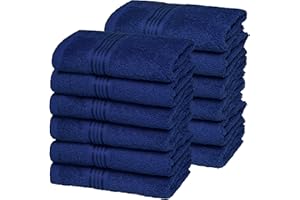 Belizzi Home Ultra Soft Cotton Washcloths, Contains 12 Piece Face Cloths 12x12 inch, Ideal for Everyday use Face Towels, Comp