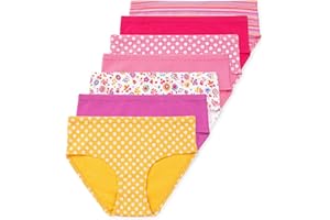 Lucky & Me Girls 100% Organic Cotton Underwear Briefs, Gracie 7 Pack