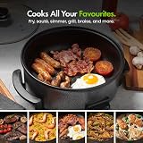 VonShef Electric Frying Pan 5L 1500W 30cm Non-Stick Skillet with Glass Lid view 3