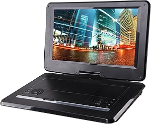 Sylvania 15.6-Inch Swivel Screen Portable DVD Player with USB & SD Card Slot & Rechargeable Battery