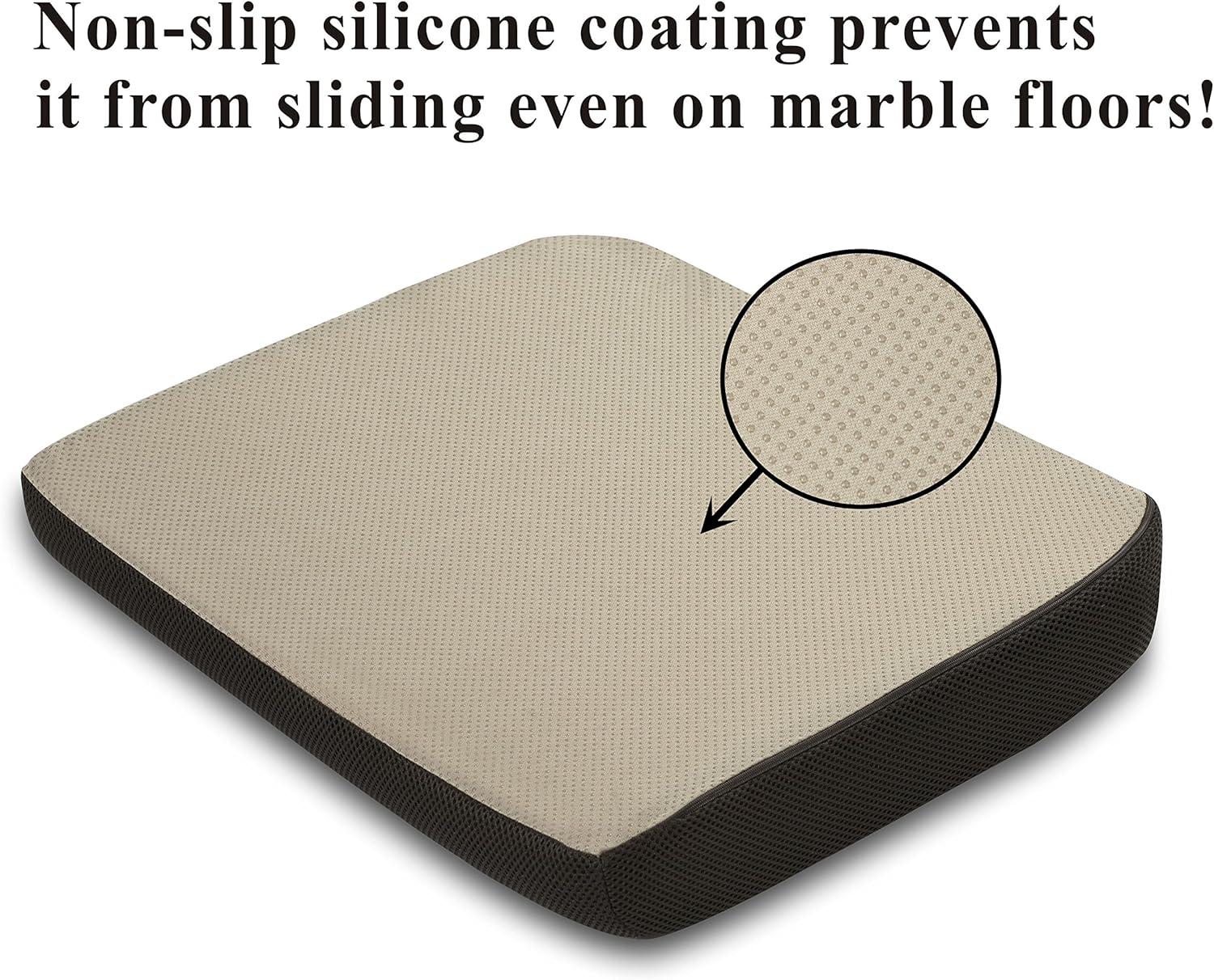 TravelMate Extra-Large Memory Foam Seat Cushion – Perfect for Office Chair and Wheelchair – Does Not Slip Even on Smooth Marble Floors – Washable & Breathable Cover – Relieves Back Pain – 19”x17”x3”: Home & Kitchen
