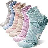 ANTSANG 6 Pairs Merino Wool Quarter Ankle Hiking Running Socks Compression Thermal Thick Cushion Socks for Women Men