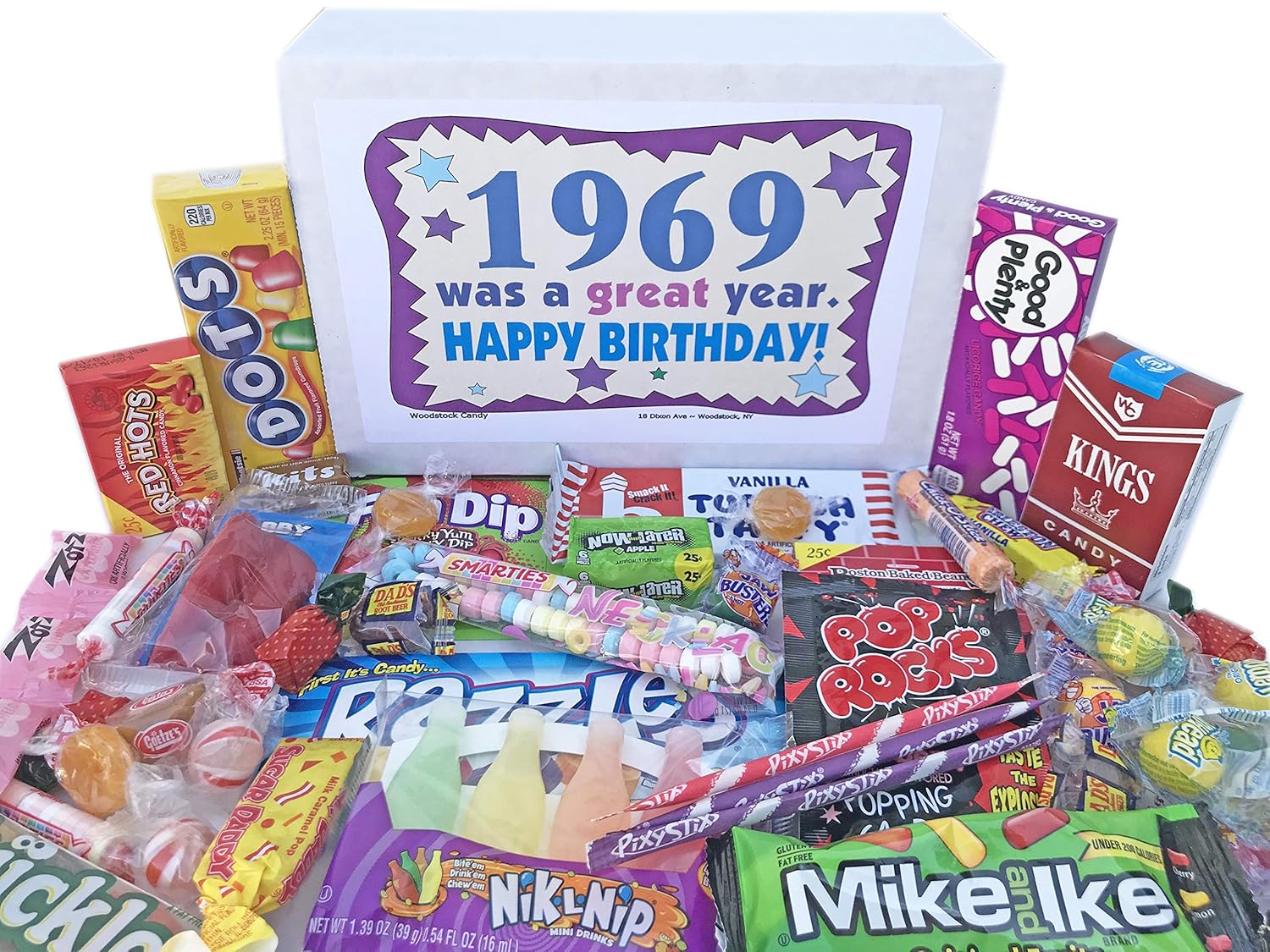 Woodstock Candy -1969 51st Birthday Gift Box Candy Assortment from Childhood for 51 Year Old Man or Woman Born 1969 Jr